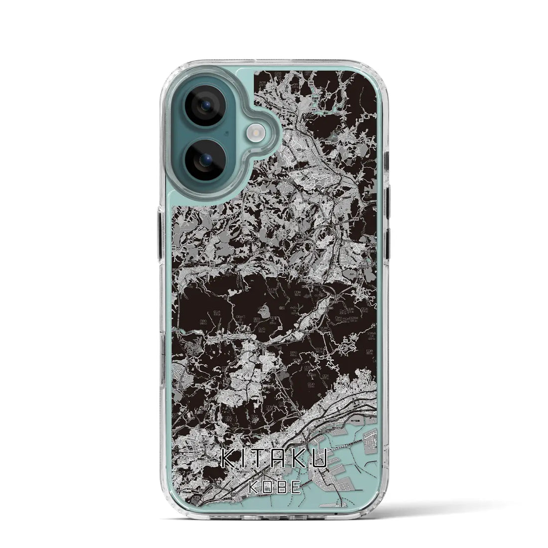 【北区（神戸市）】地図柄iPhoneケース（MagSafeタイプ）モノトーン・iPhone 16 Pro 用