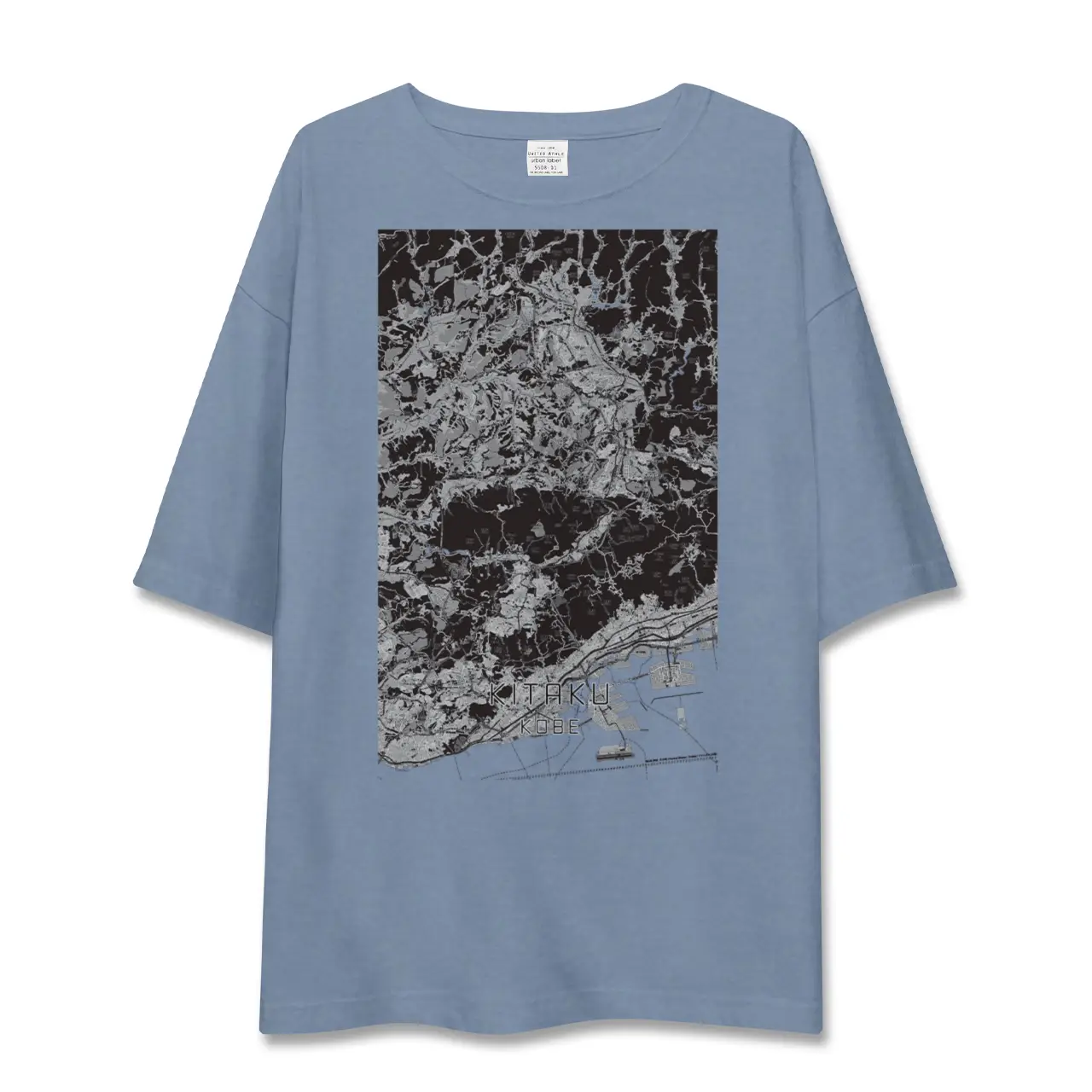 【北区（神戸市）（兵庫県）】地図柄ビッグシルエットTシャツ
