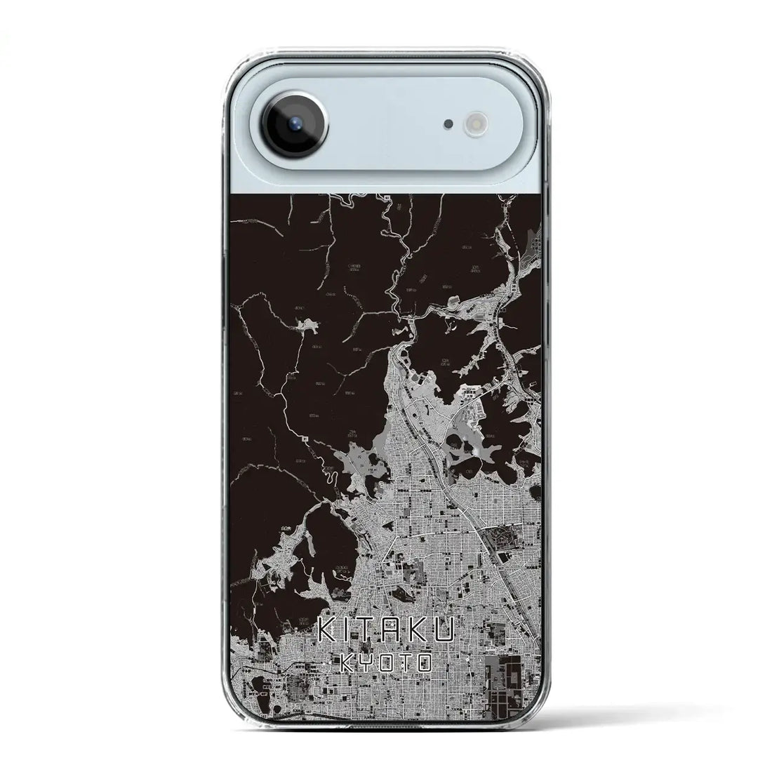 【北区(京都市)】地図柄iPhoneケース(クリアタイプ)モノトーン・iPhone 17 Pro Max 用