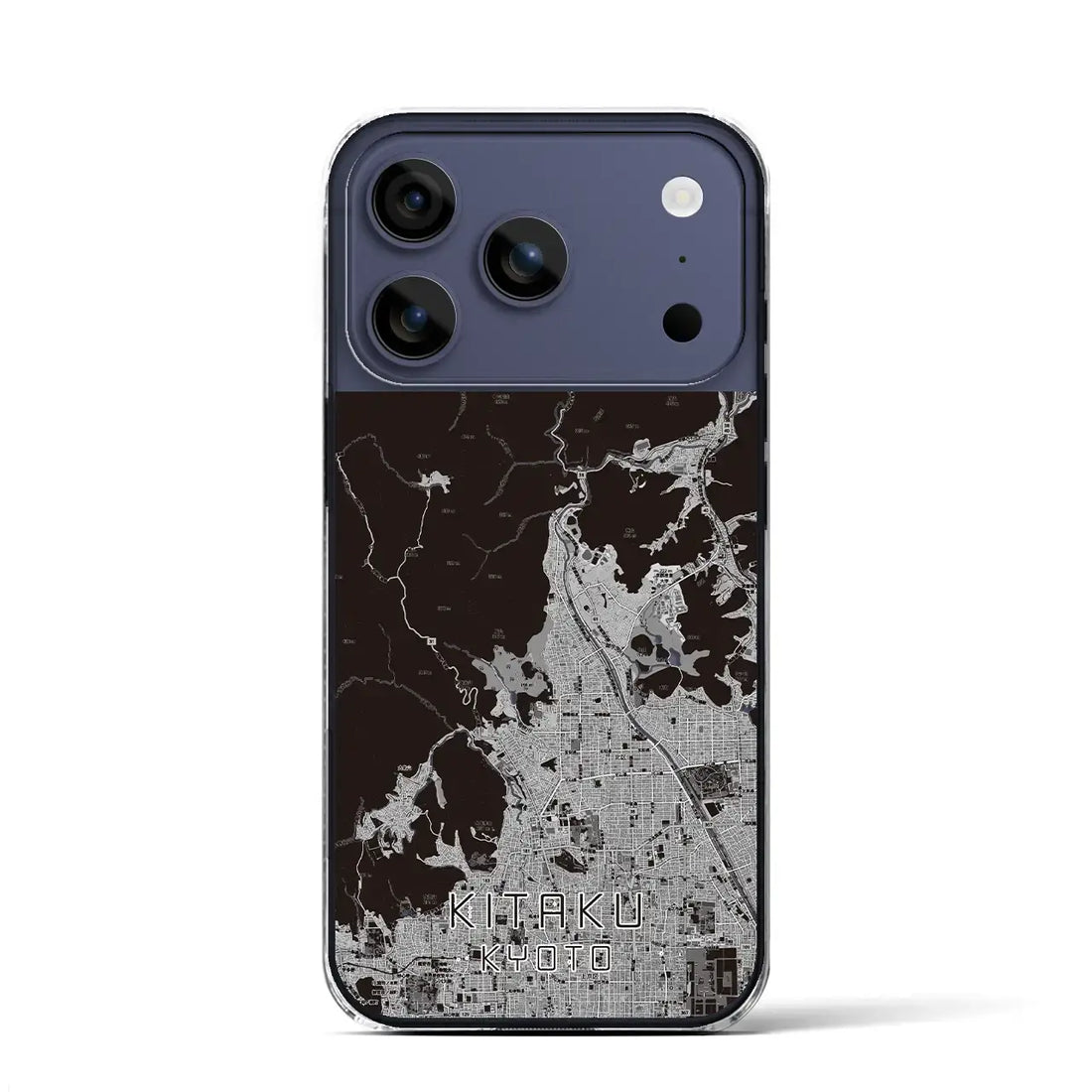 【北区（京都市）】地図柄iPhoneケース（クリアタイプ）モノトーン・iPhone 17 Pro Max 用