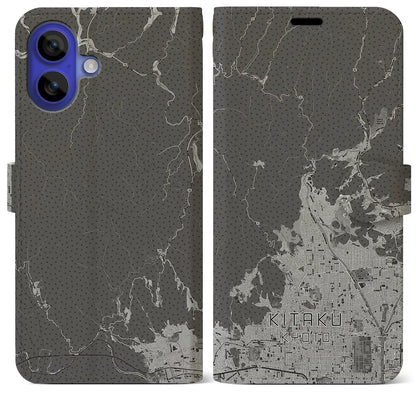 【北区（京都市）】地図柄iPhoneケース（手帳タイプ）モノトーン・iPhone 16 Pro Max 用
