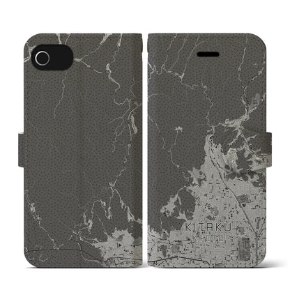 【北区（京都市）】地図柄iPhoneケース（手帳タイプ）モノトーン・iPhone SE（第3 / 第2世代） / 8 / 7 / 6s / 6 用