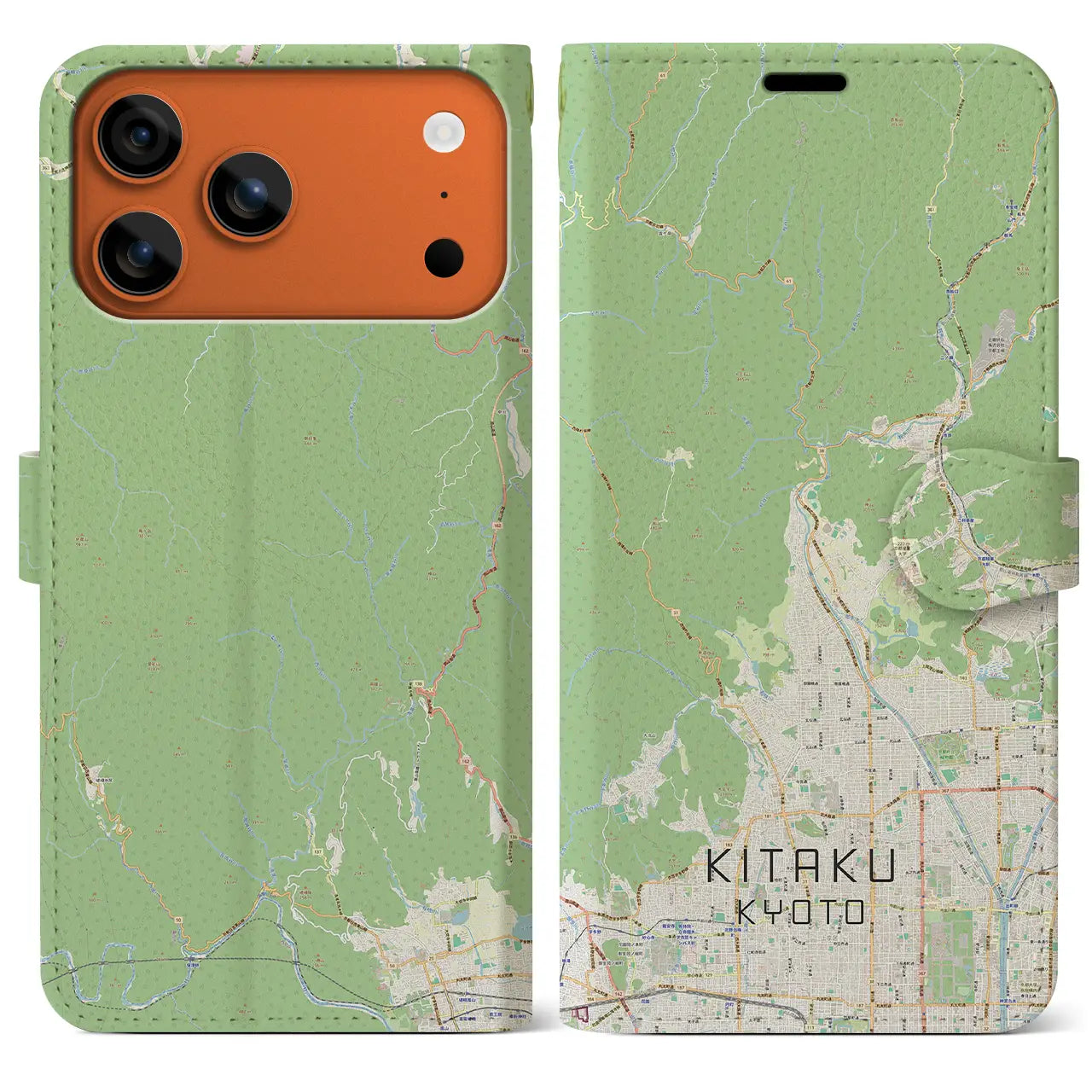 【北区（京都市）】地図柄iPhoneケース（手帳タイプ）