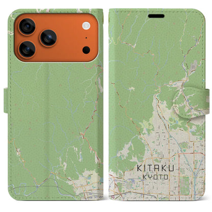 【北区（京都市）】地図柄iPhoneケース（手帳タイプ）