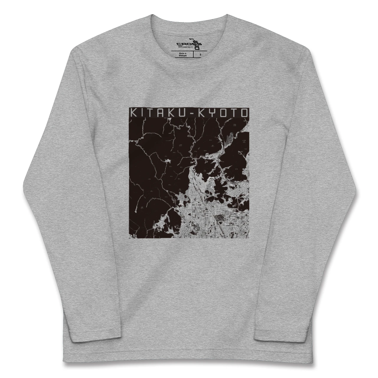 【北区（京都市）（京都府）】地図柄ロングスリーブTシャツ