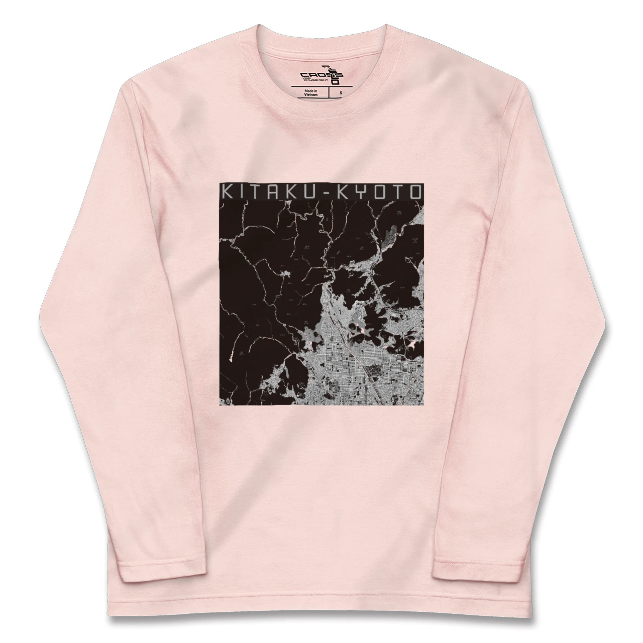 【北区（京都市）（京都府）】地図柄ロングスリーブTシャツ