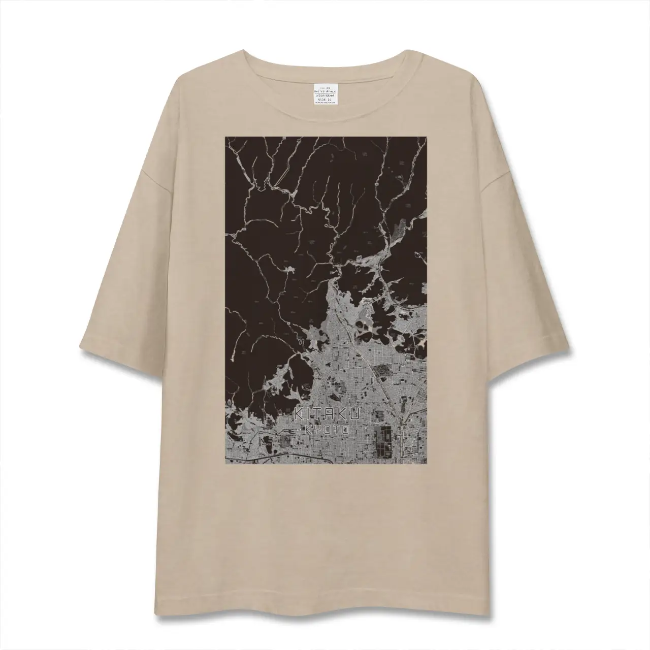 【北区（京都市）（京都府）】地図柄ビッグシルエットTシャツ