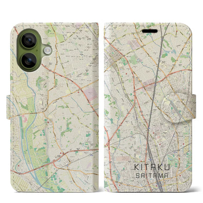 【北区（さいたま市）】地図柄iPhoneケース（手帳タイプ）