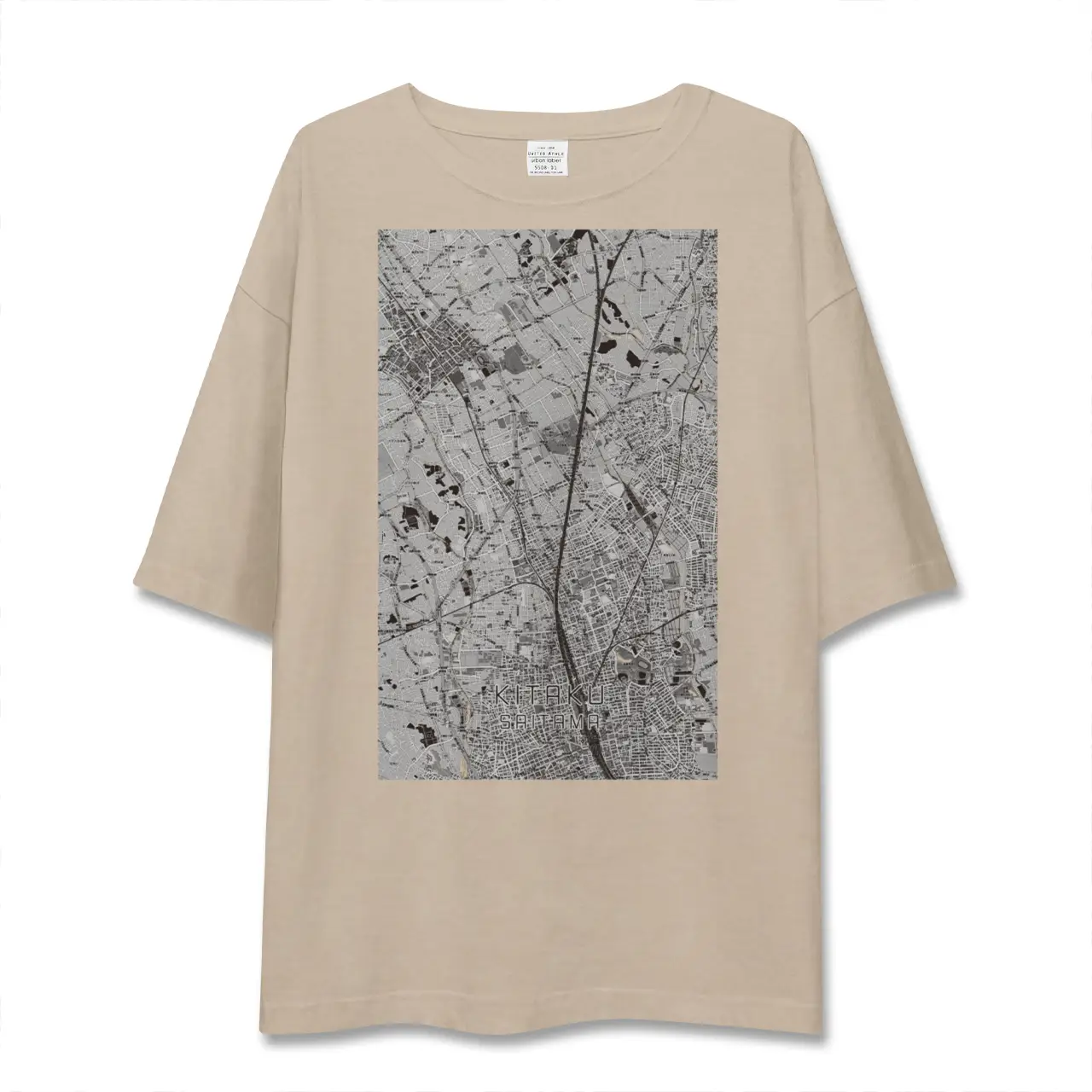 【北区（さいたま市）（埼玉県）】地図柄ビッグシルエットTシャツ
