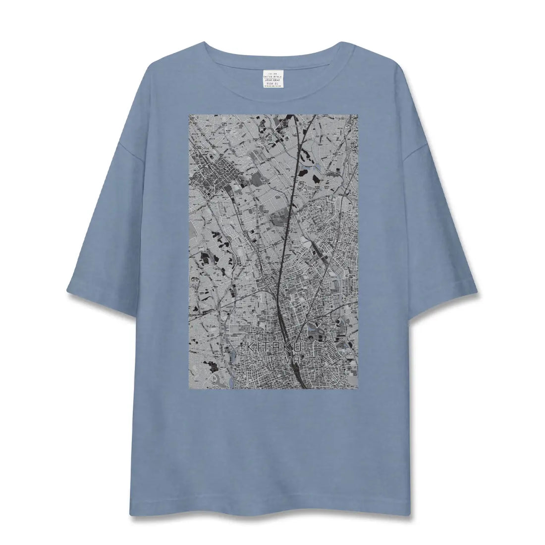 【北区（さいたま市）（埼玉県）】地図柄ビッグシルエットTシャツ