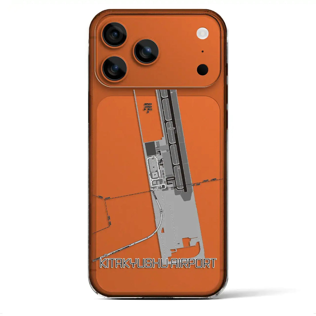 【北九州空港(福岡県)】地図柄iPhoneケース(クリアタイプ)モノトーン・iPhone 17 Pro Max 用