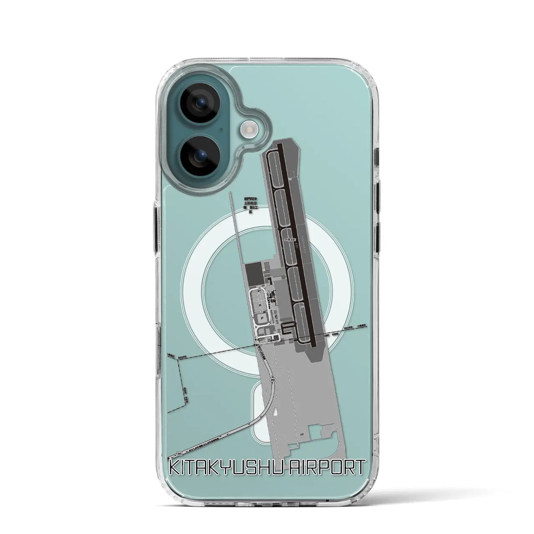 【北九州空港（福岡県）】地図柄iPhoneケース（MagSafeタイプ）モノトーン・iPhone 16 Pro 用