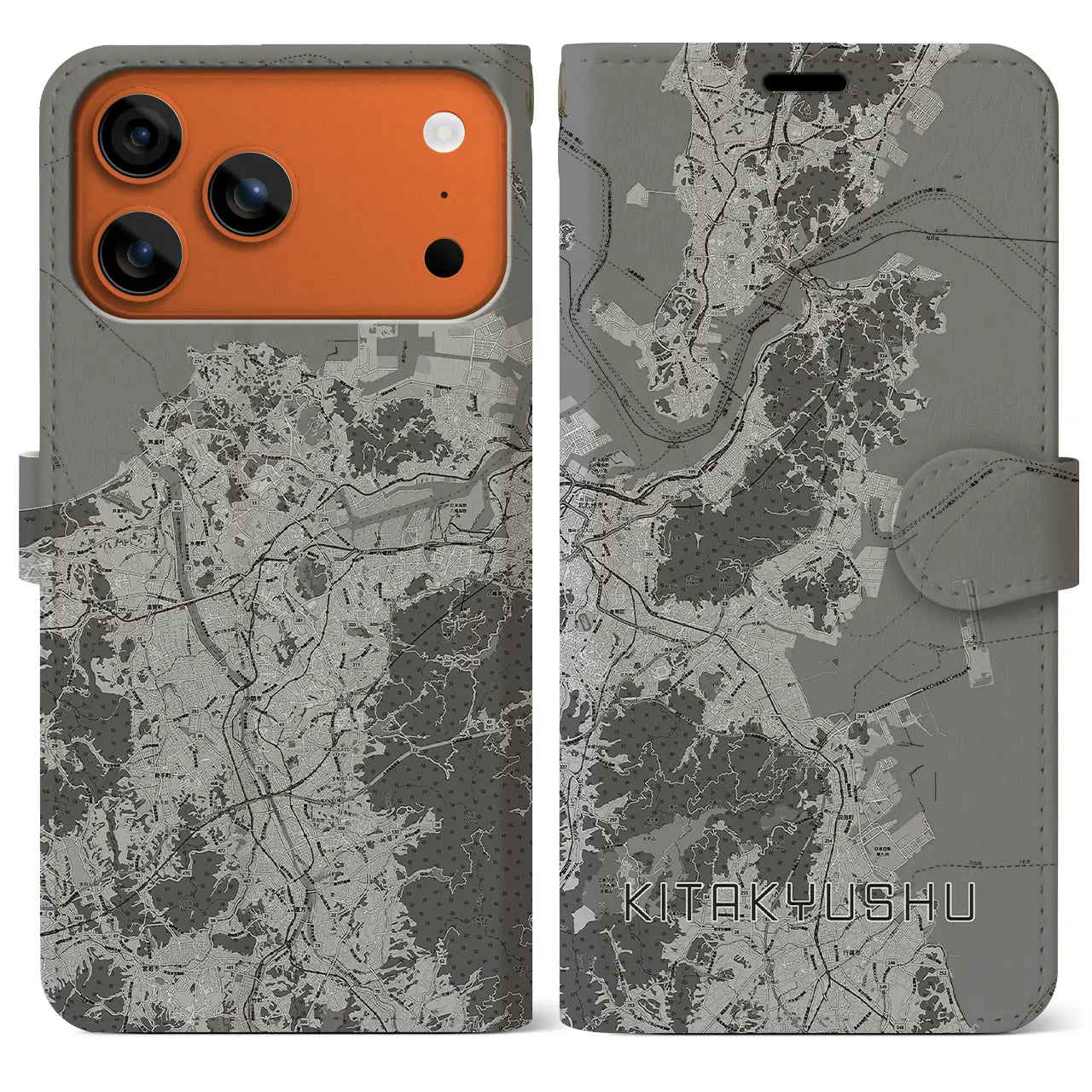 【北九州（福岡県）】地図柄iPhoneケース（手帳タイプ）