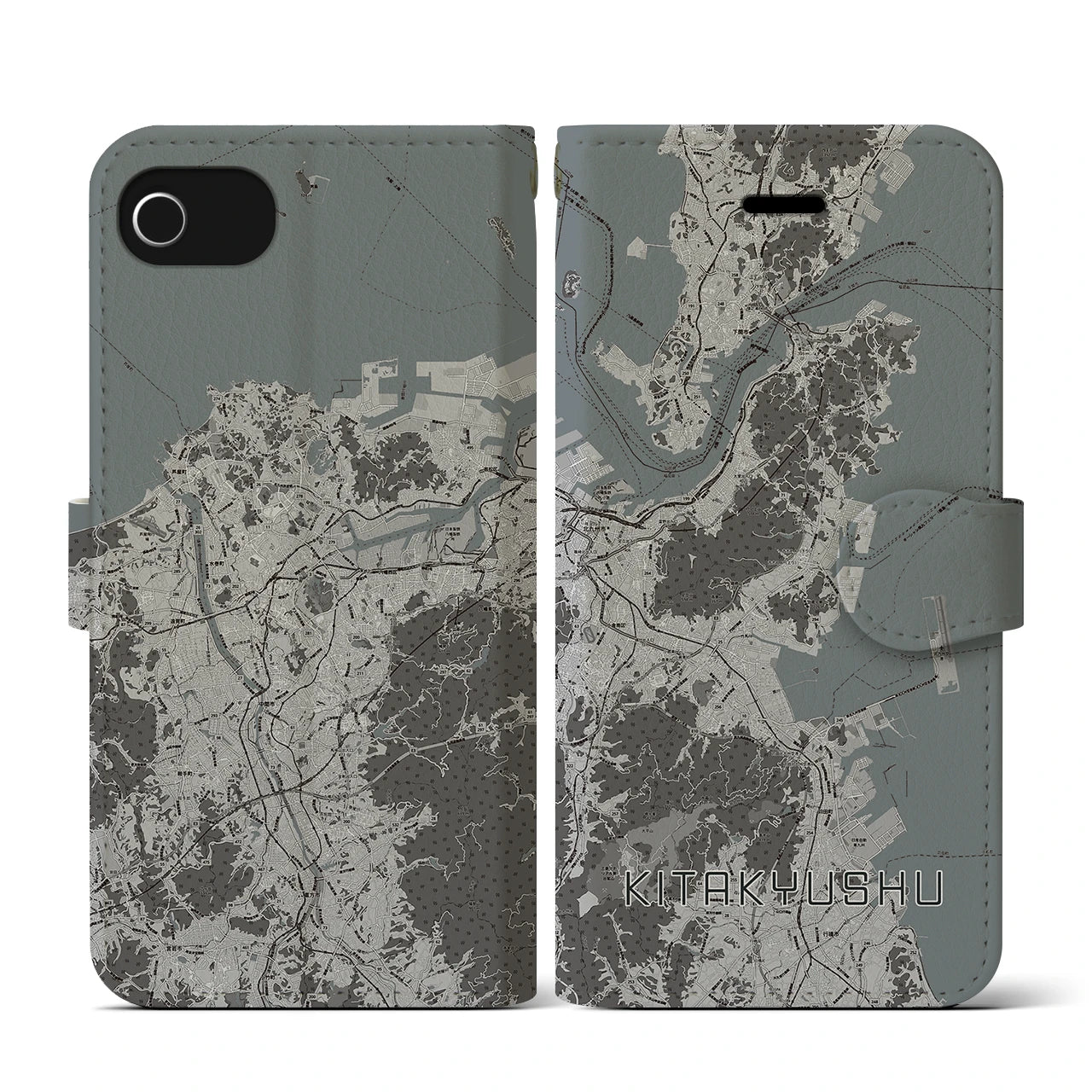 【北九州（福岡県）】地図柄iPhoneケース（手帳タイプ）