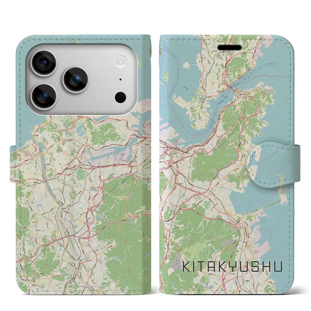 【北九州（福岡県）】地図柄iPhoneケース（手帳タイプ）