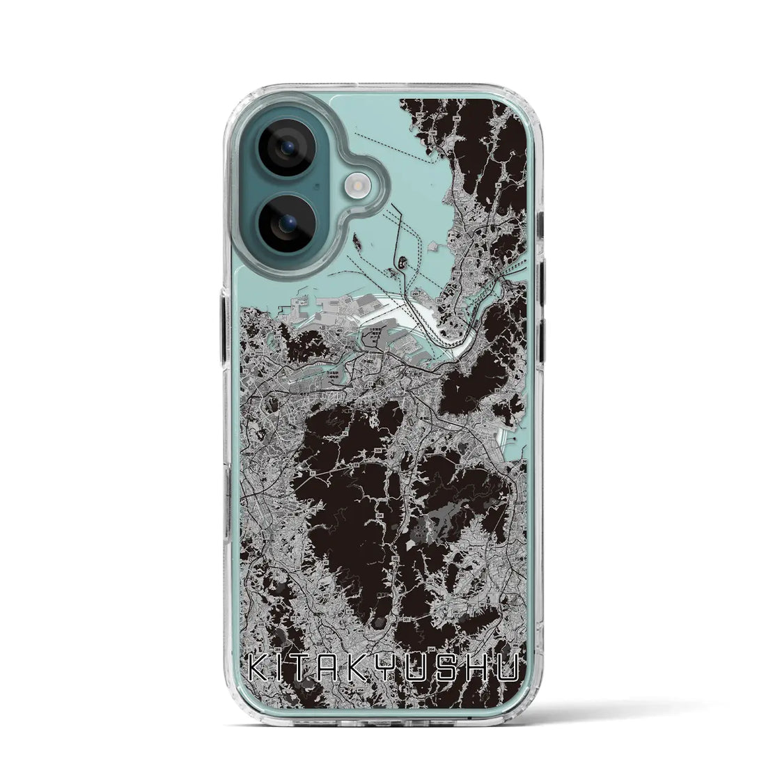 【北九州（福岡県）】地図柄iPhoneケース（MagSafeタイプ）モノトーン・iPhone 16 Pro 用