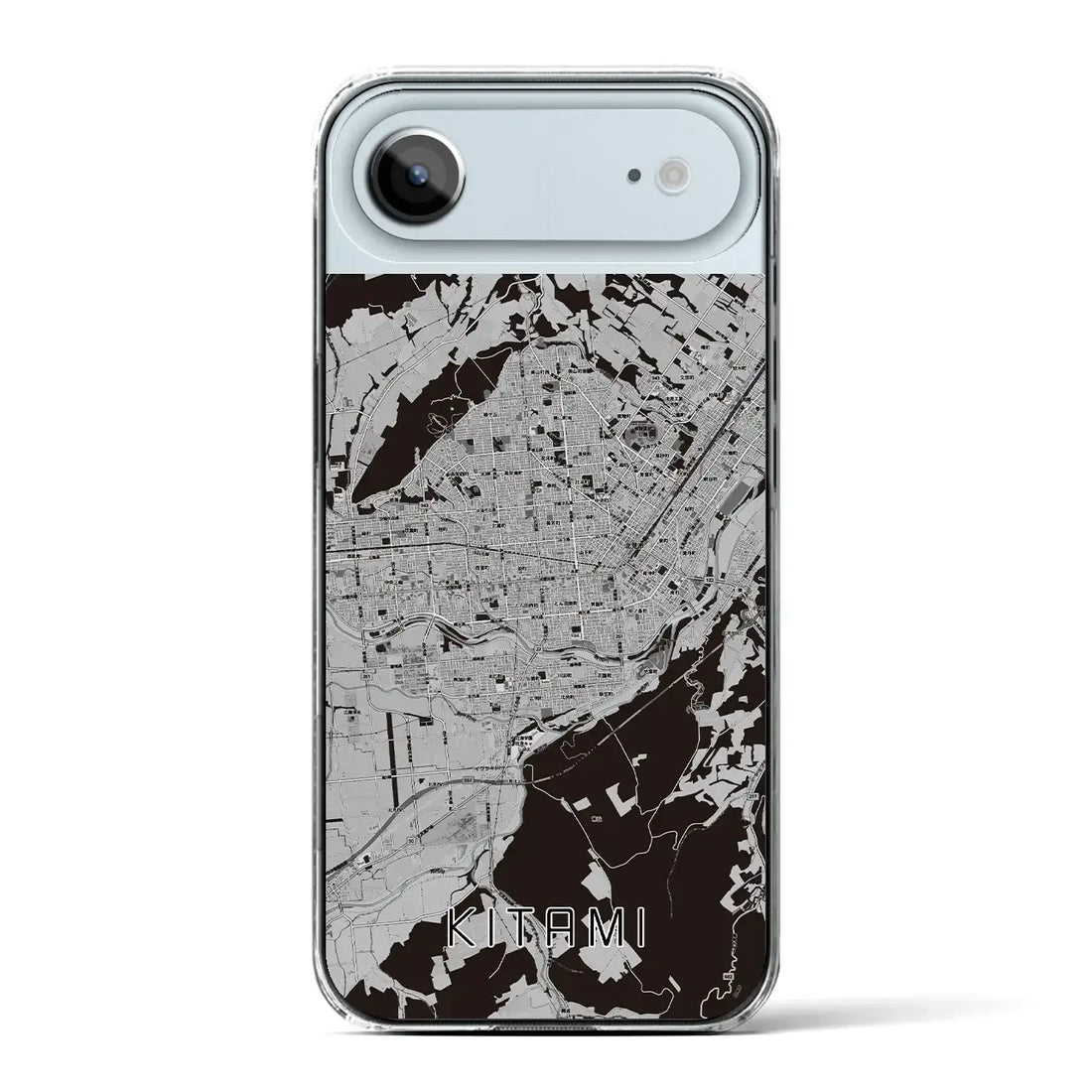 【北見(北海道)】地図柄iPhoneケース(クリアタイプ)モノトーン・iPhone 17 Pro Max 用