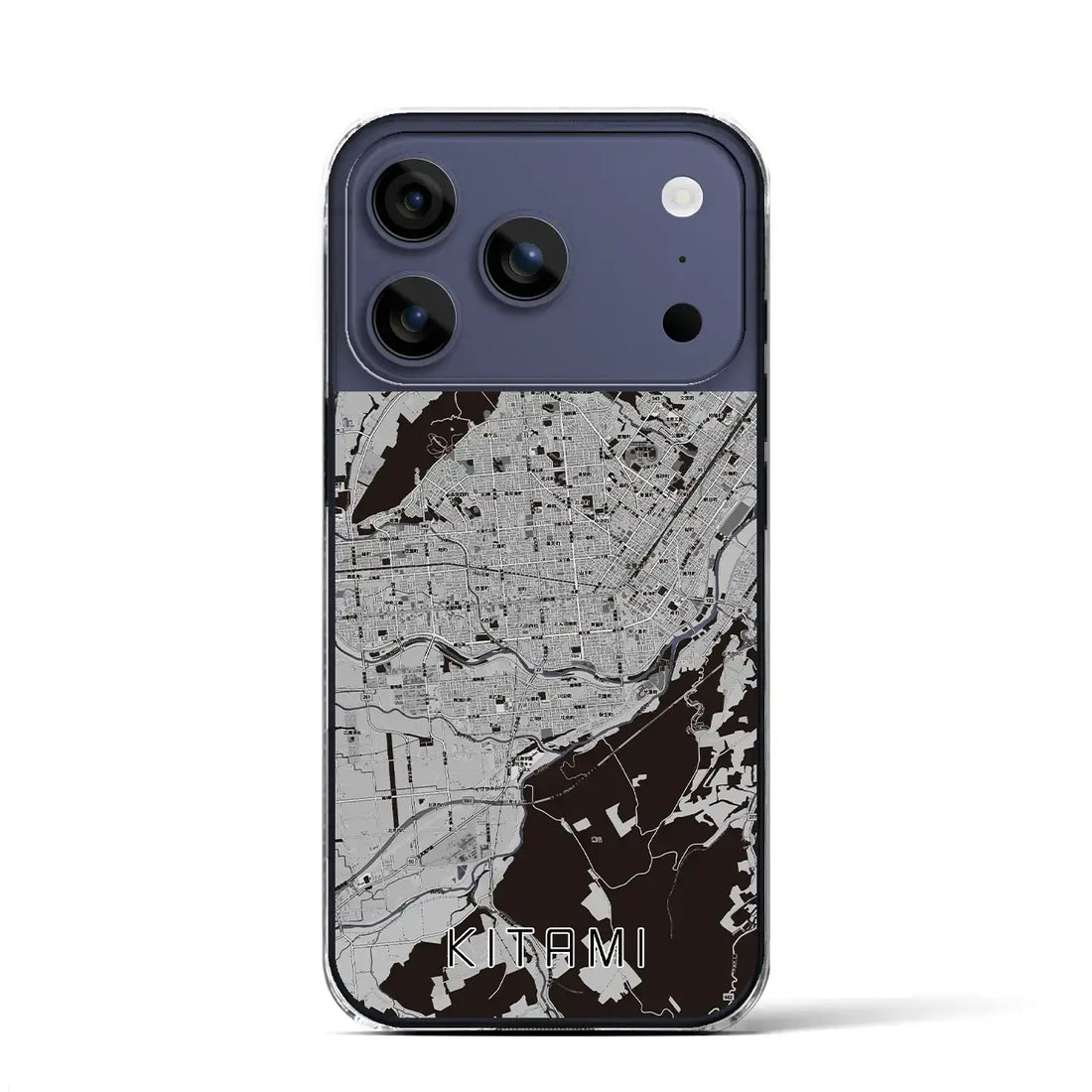 【北見（北海道）】地図柄iPhoneケース（クリアタイプ）モノトーン・iPhone 17 Pro Max 用