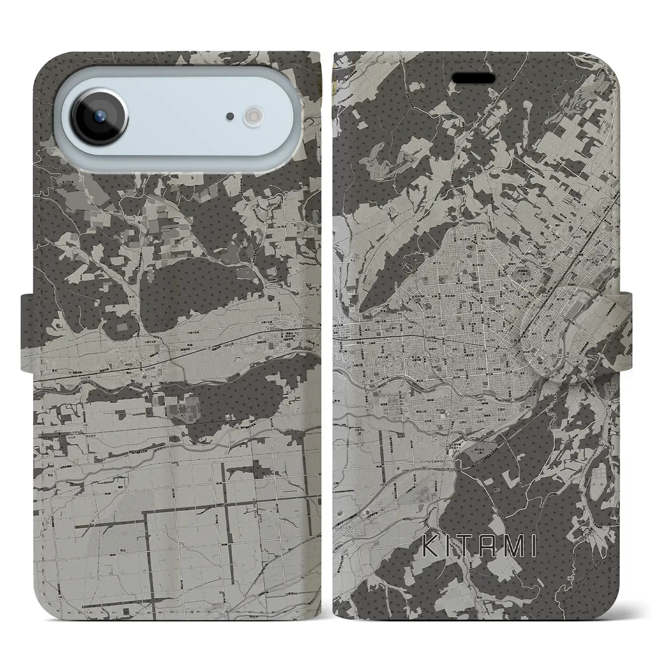 【北見（北海道）】地図柄iPhoneケース（手帳タイプ）