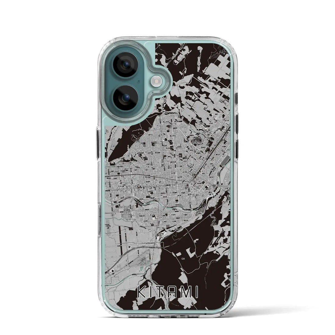 【北見（北海道）】地図柄iPhoneケース（MagSafeタイプ）モノトーン・iPhone 16 Pro 用