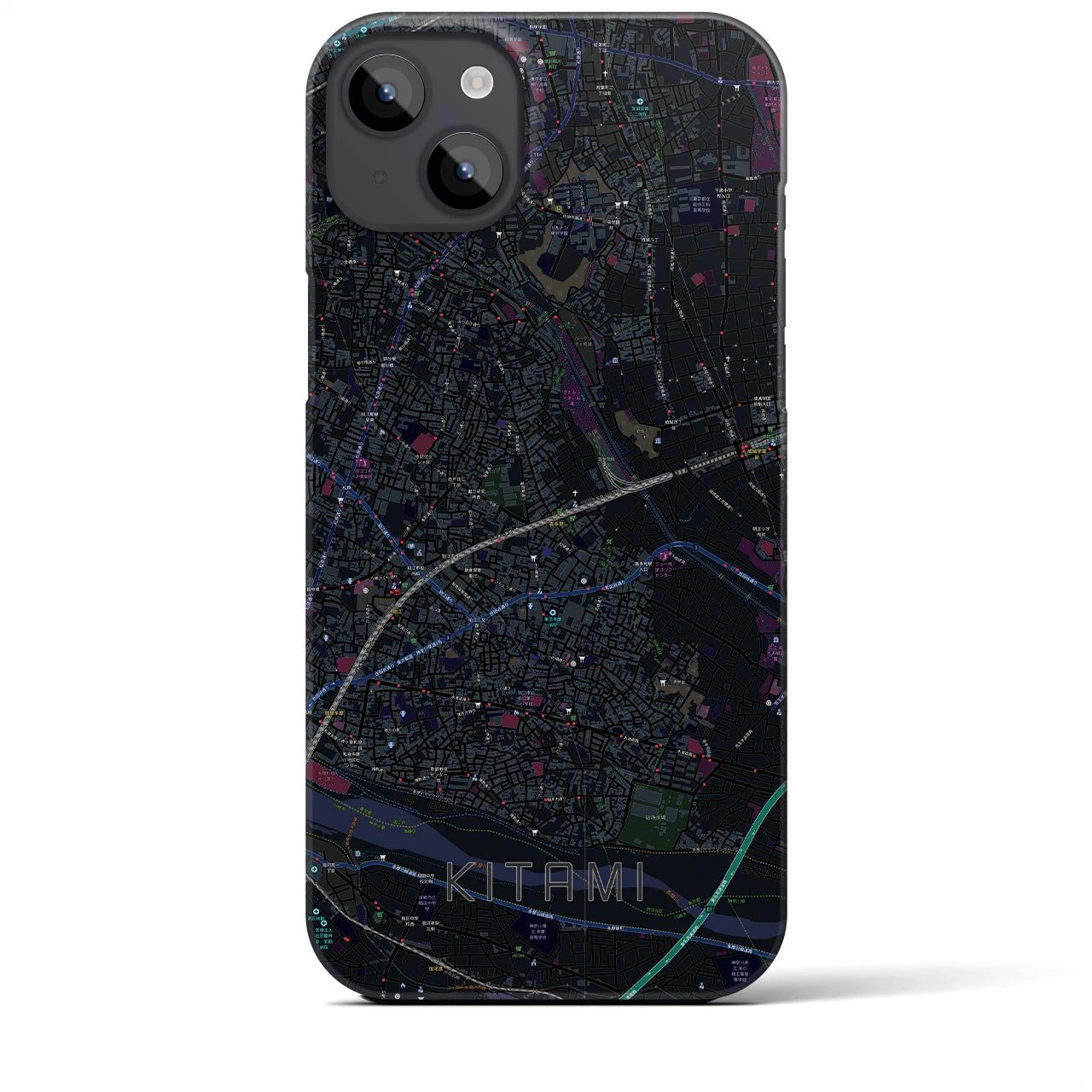 【喜多見（東京都）】地図柄iPhoneケース（バックカバータイプ）