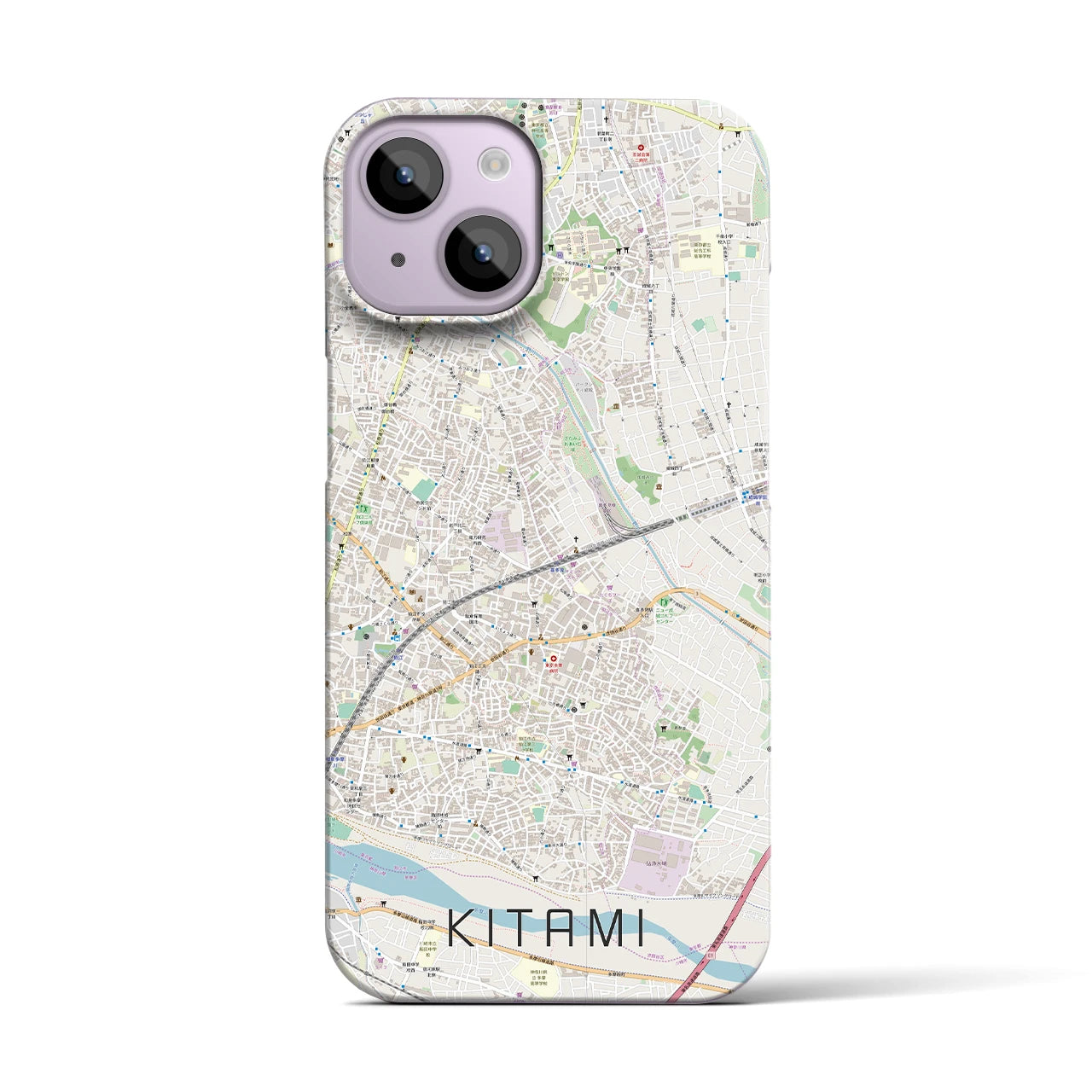 【喜多見（東京都）】地図柄iPhoneケース（バックカバータイプ）