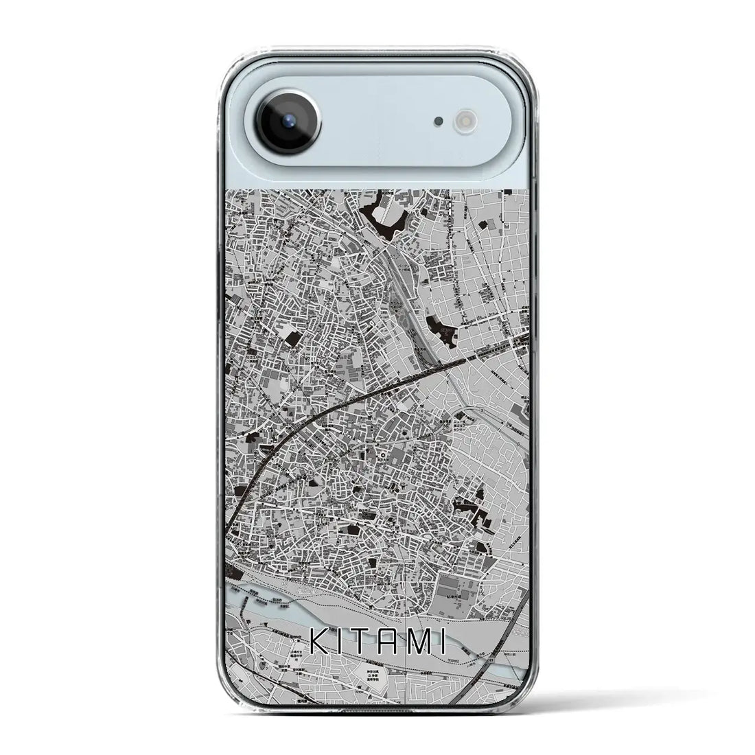 【喜多見（東京都）】地図柄iPhoneケース（クリアタイプ）モノトーン・iPhone 17 Pro Max 用