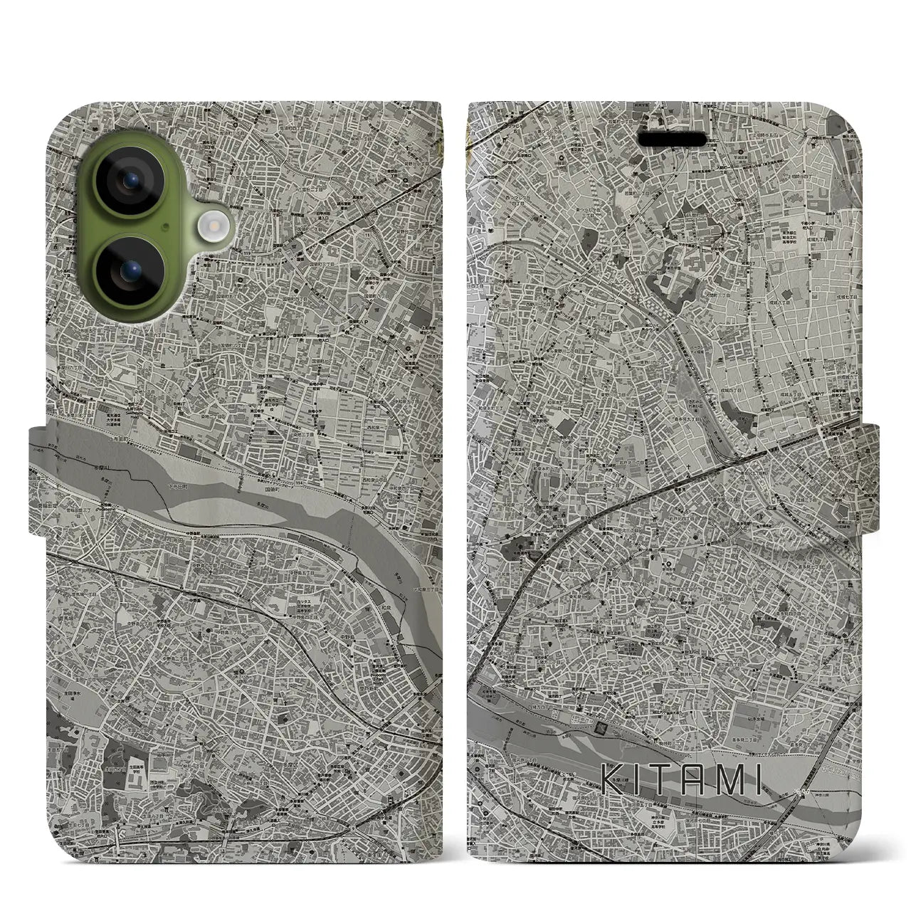 【喜多見（東京都）】地図柄iPhoneケース（手帳タイプ）