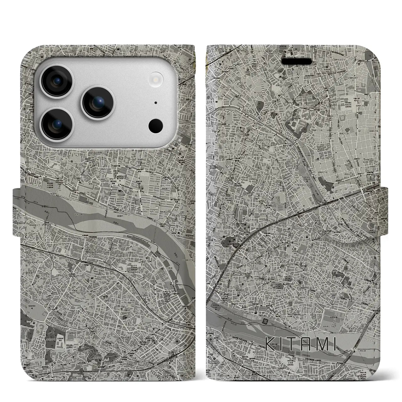 【喜多見（東京都）】地図柄iPhoneケース（手帳タイプ）