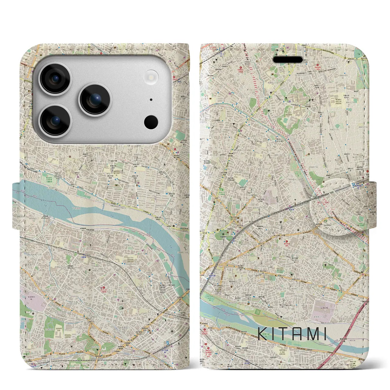 【喜多見（東京都）】地図柄iPhoneケース（手帳タイプ）