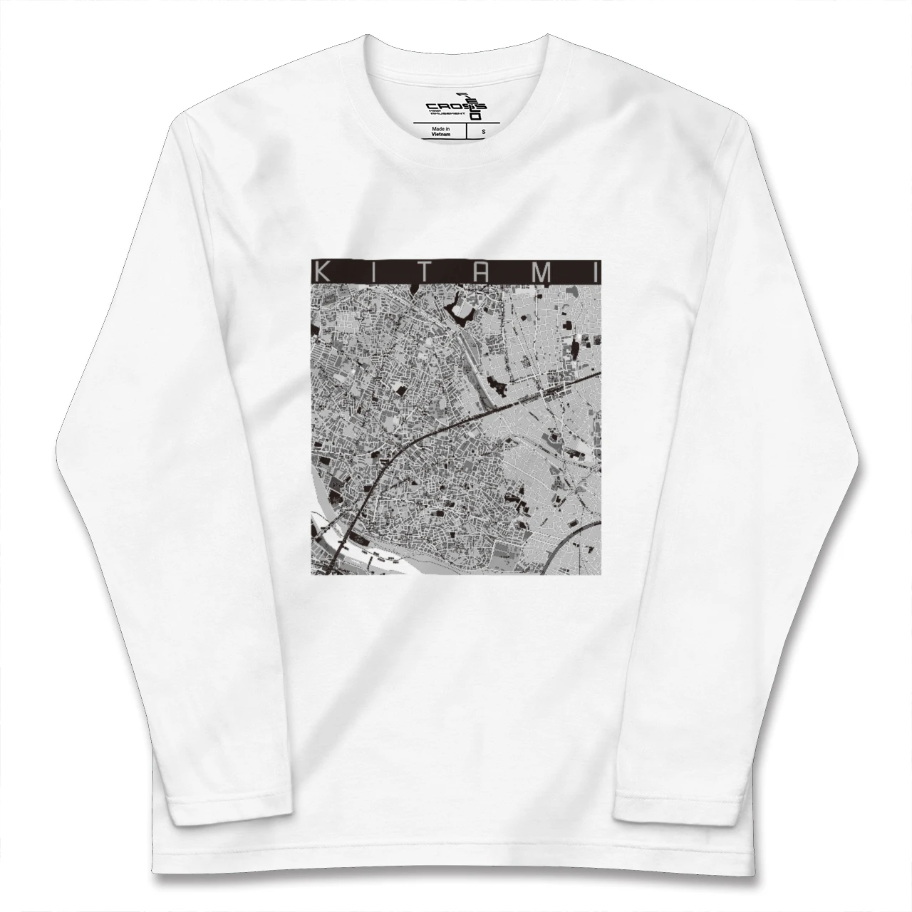 【喜多見（東京都）】地図柄ロングスリーブTシャツ