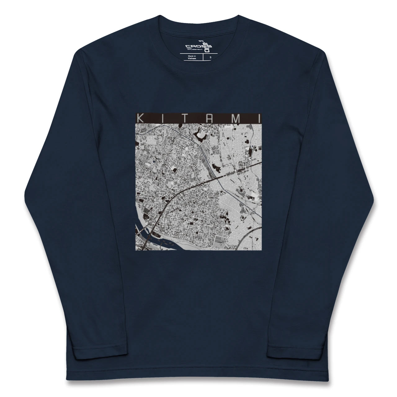 【喜多見（東京都）】地図柄ロングスリーブTシャツ