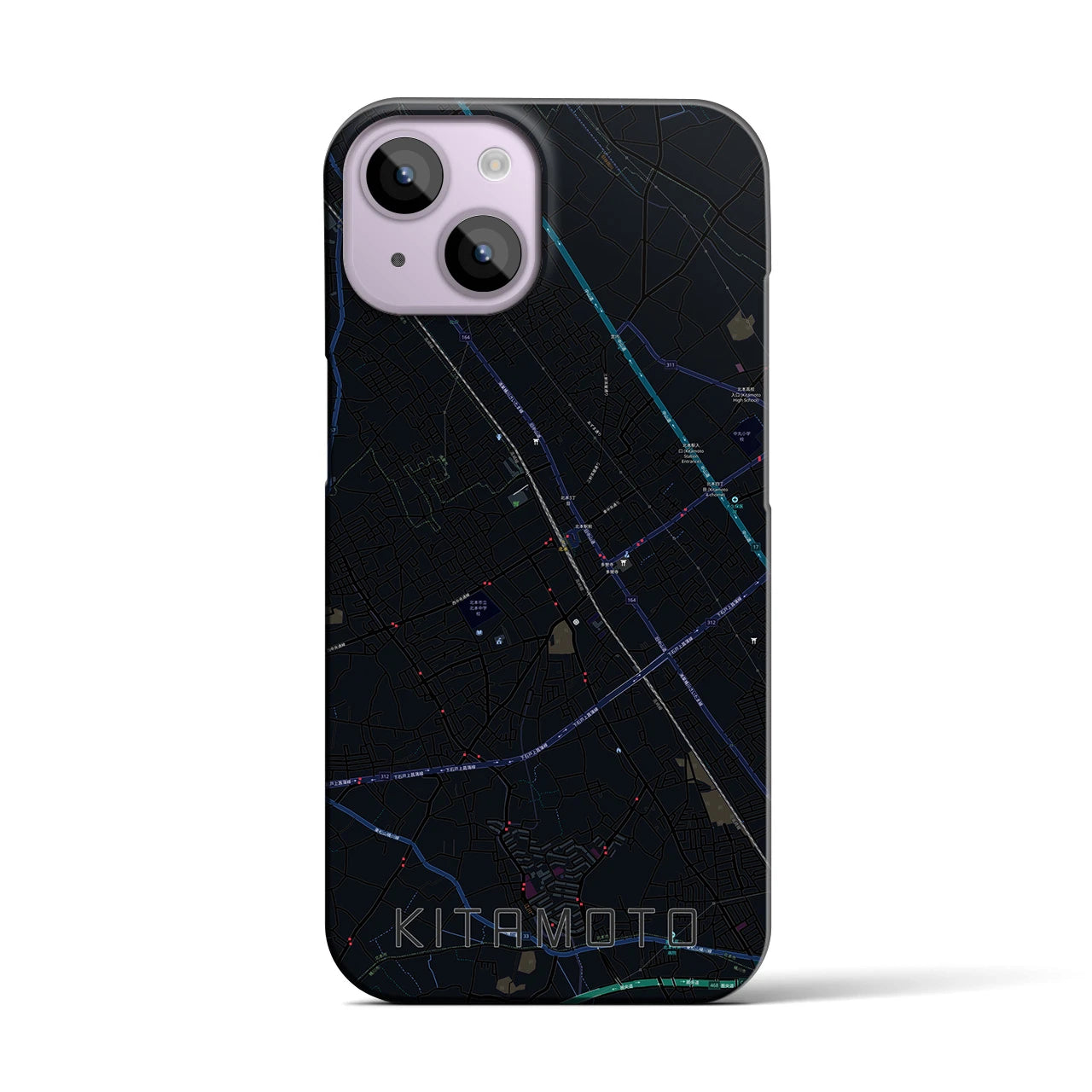 【北本（埼玉県）】地図柄iPhoneケース（バックカバータイプ）