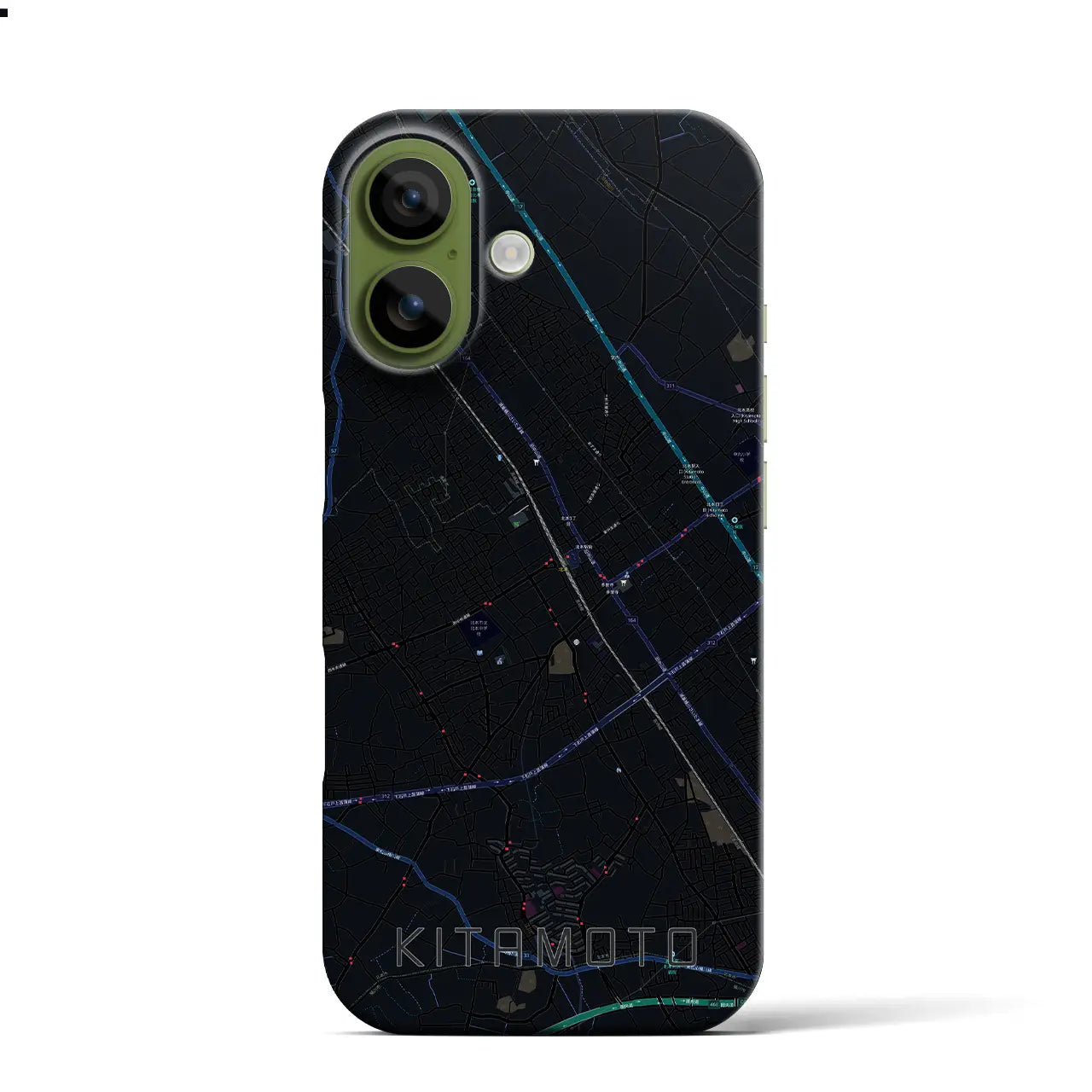 【北本（埼玉県）】地図柄iPhoneケース（バックカバータイプ）