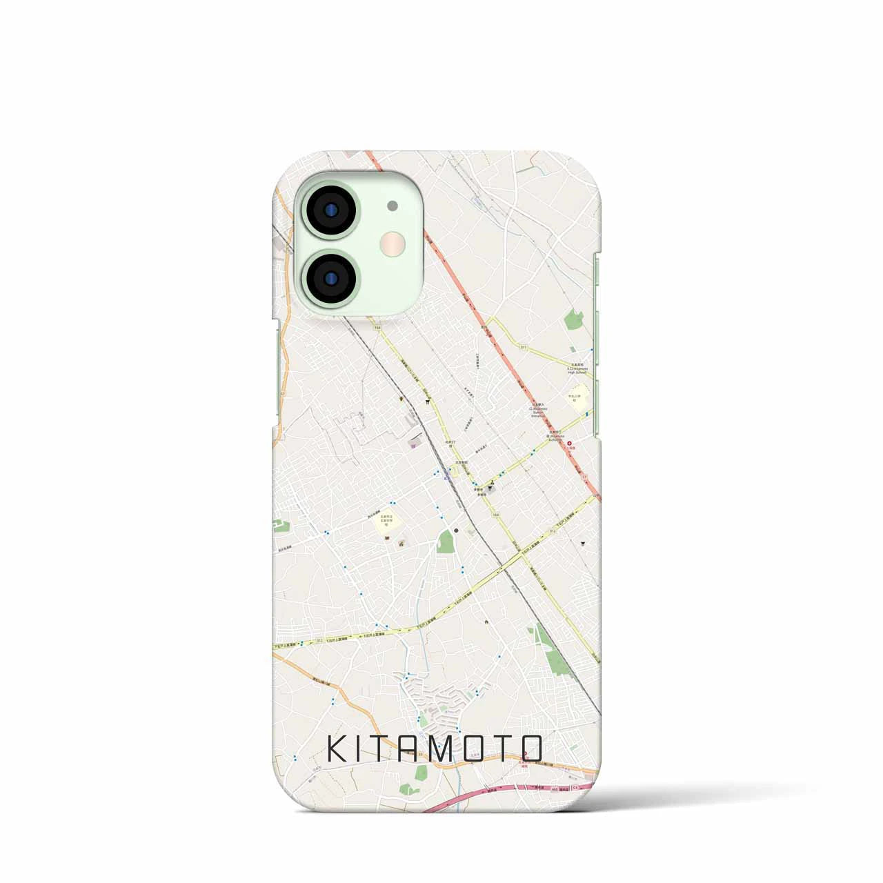 【北本（埼玉県）】地図柄iPhoneケース（バックカバータイプ）