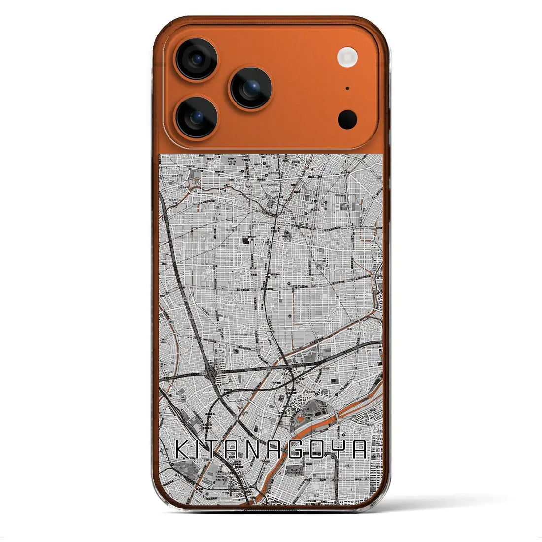 【北名古屋（愛知県）】地図柄iPhoneケース（クリアタイプ）モノトーン・iPhone 17 Pro Max 用