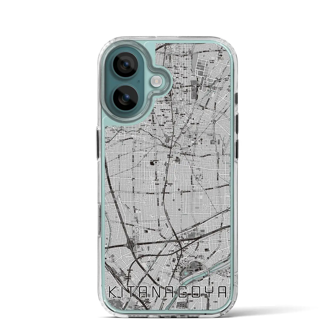 【北名古屋（愛知県）】地図柄iPhoneケース（MagSafeタイプ）モノトーン・iPhone 16 Pro 用