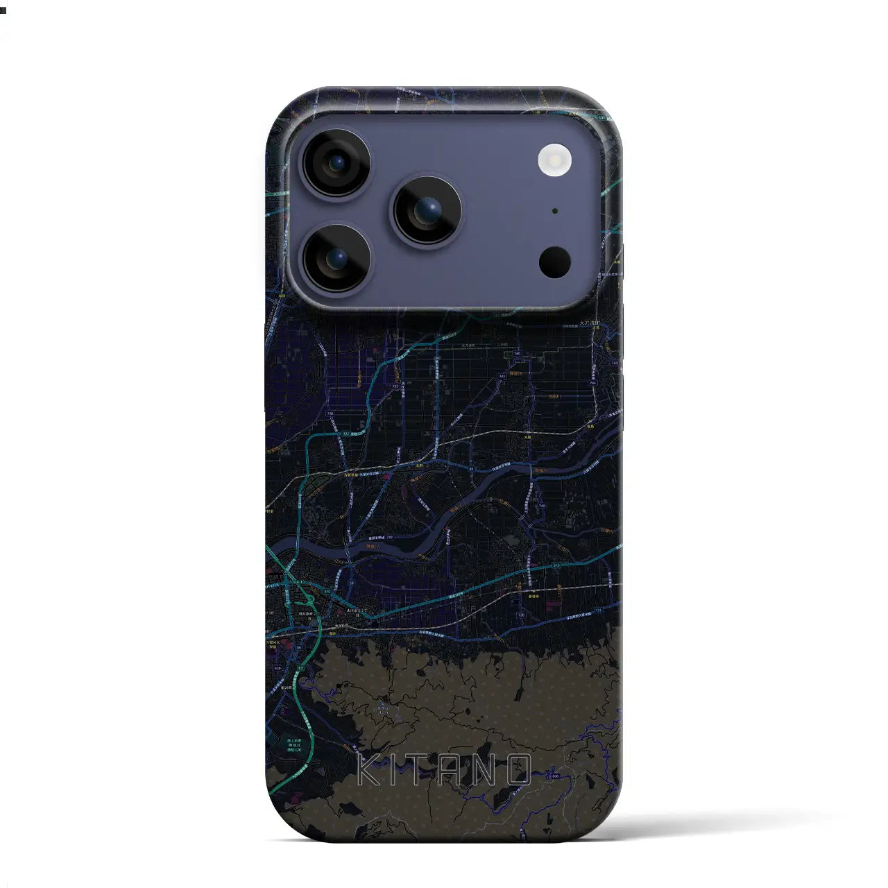 【北野（福岡県）】地図柄iPhoneケース（バックカバータイプ）