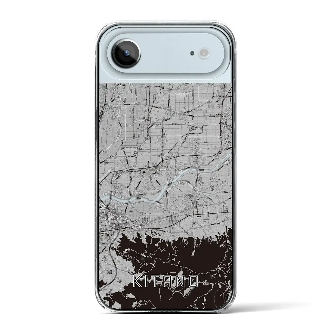 【北野（福岡県）】地図柄iPhoneケース（クリアタイプ）モノトーン・iPhone 17 Pro Max 用
