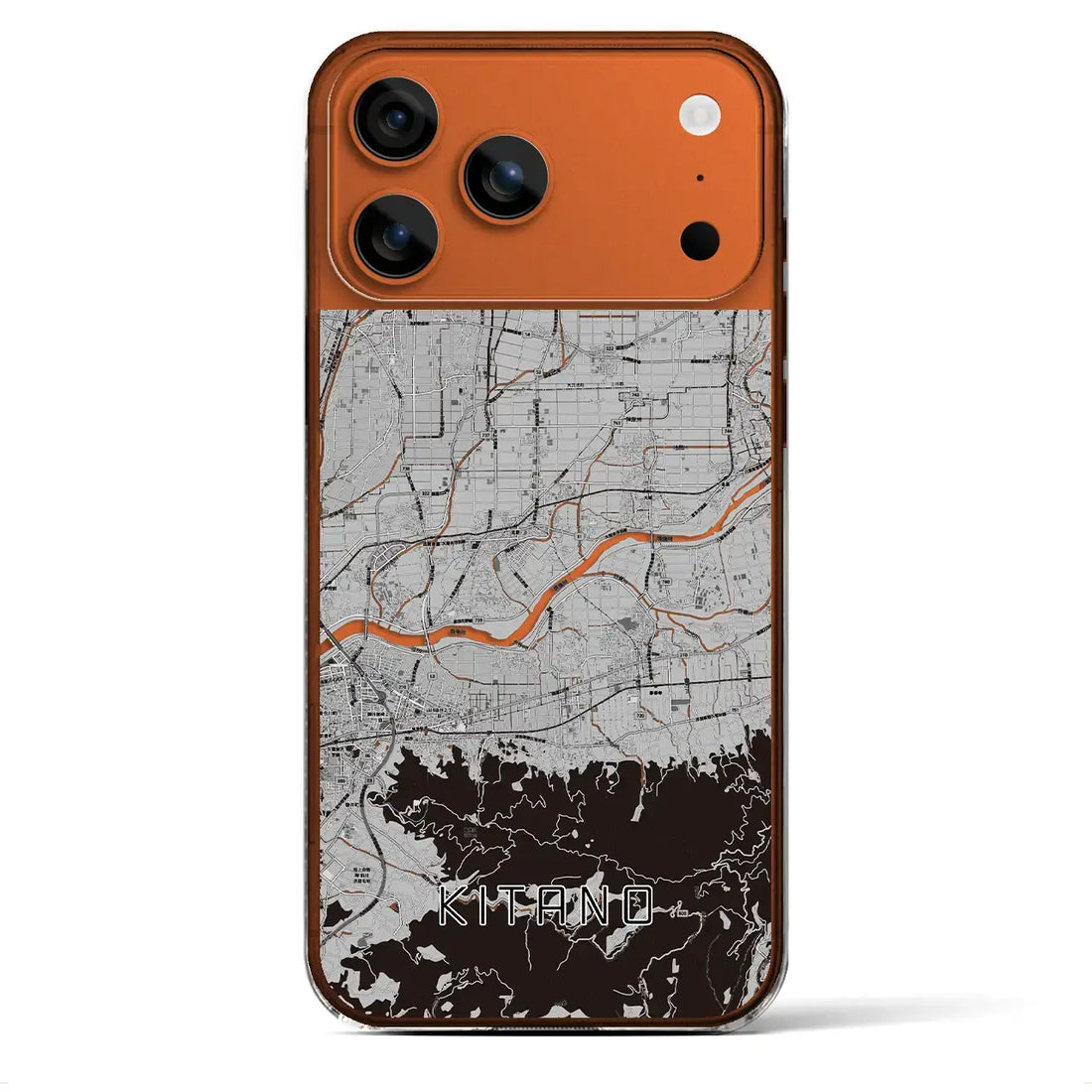 【北野(福岡県)】地図柄iPhoneケース(クリアタイプ)モノトーン・iPhone 17 Pro Max 用