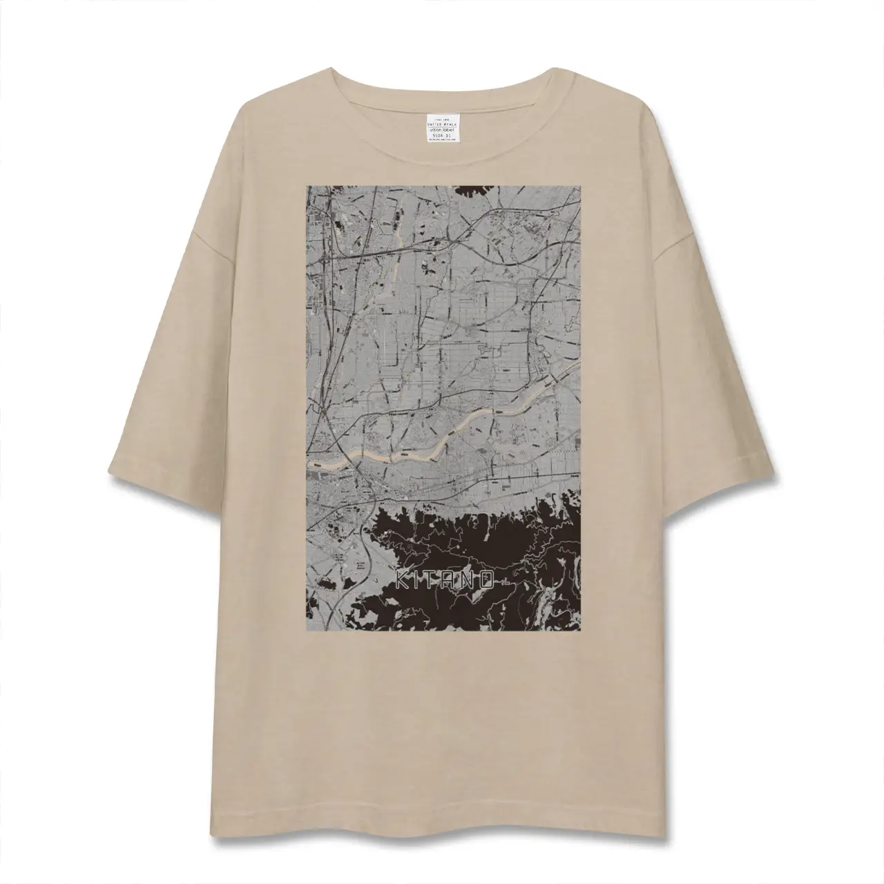【北野（福岡県）】地図柄ビッグシルエットTシャツ