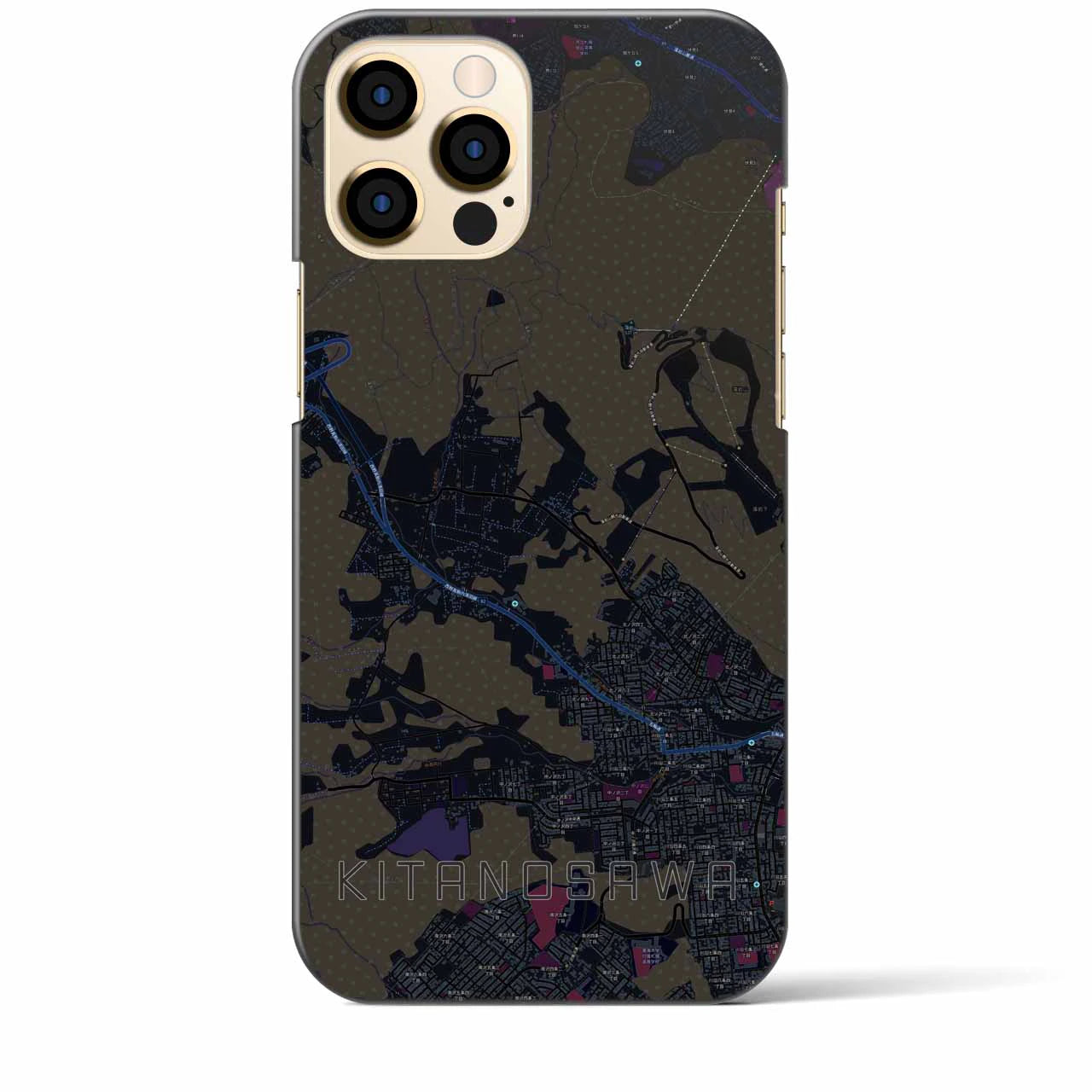 【北の沢（北海道）】地図柄iPhoneケース（バックカバータイプ）