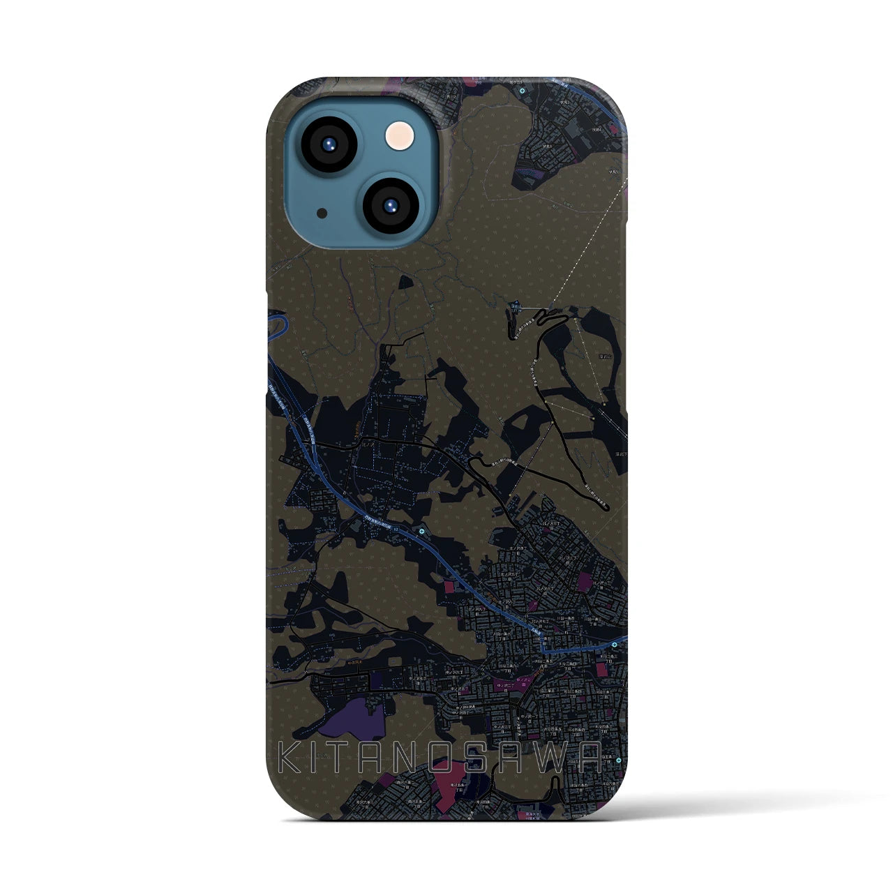 【北の沢（北海道）】地図柄iPhoneケース（バックカバータイプ）