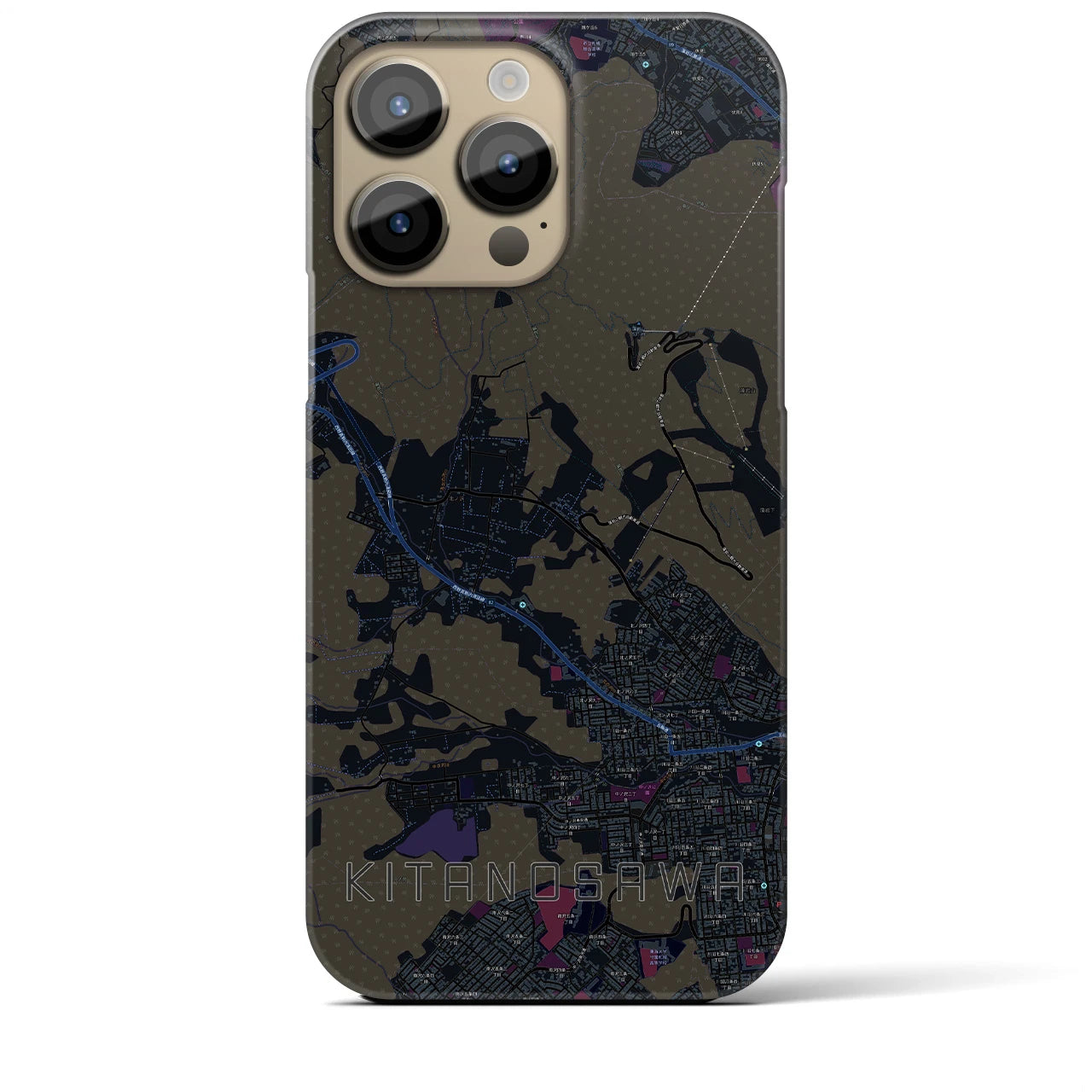【北の沢（北海道）】地図柄iPhoneケース（バックカバータイプ）