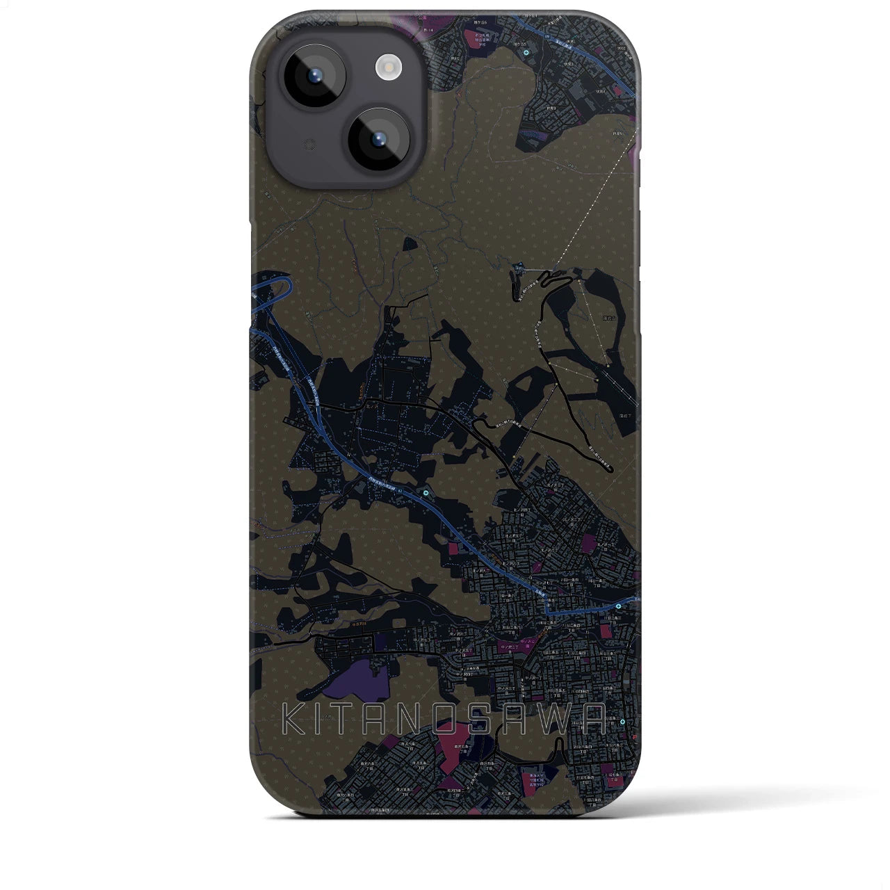 【北の沢（北海道）】地図柄iPhoneケース（バックカバータイプ）