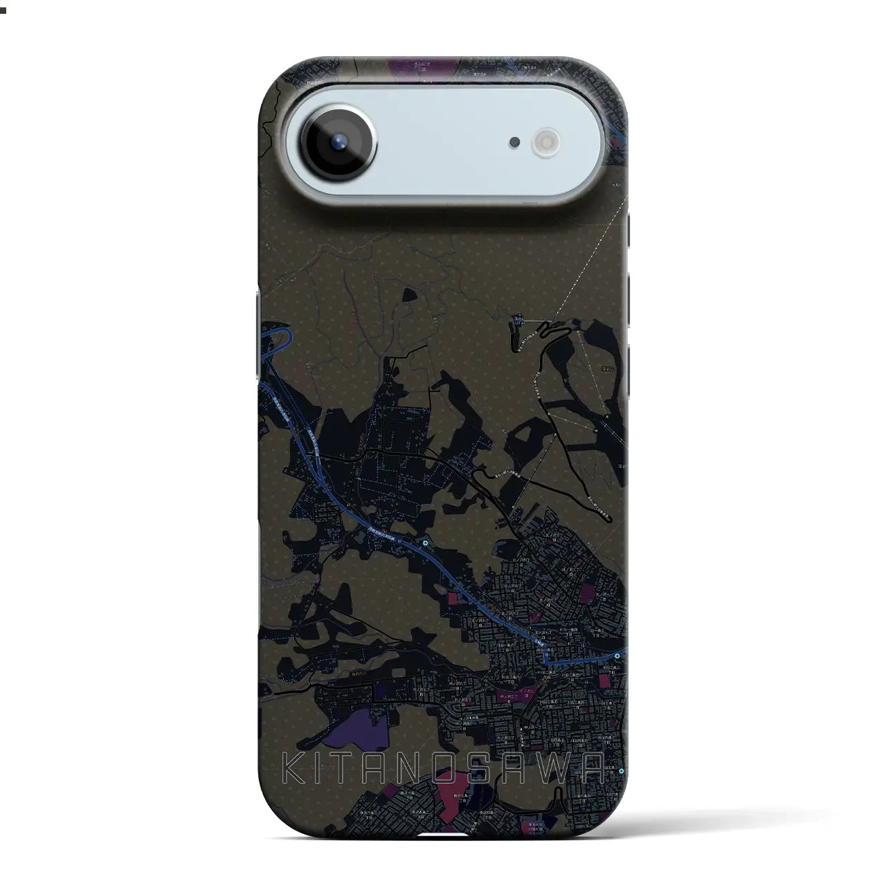 【北の沢（北海道）】地図柄iPhoneケース（バックカバータイプ）