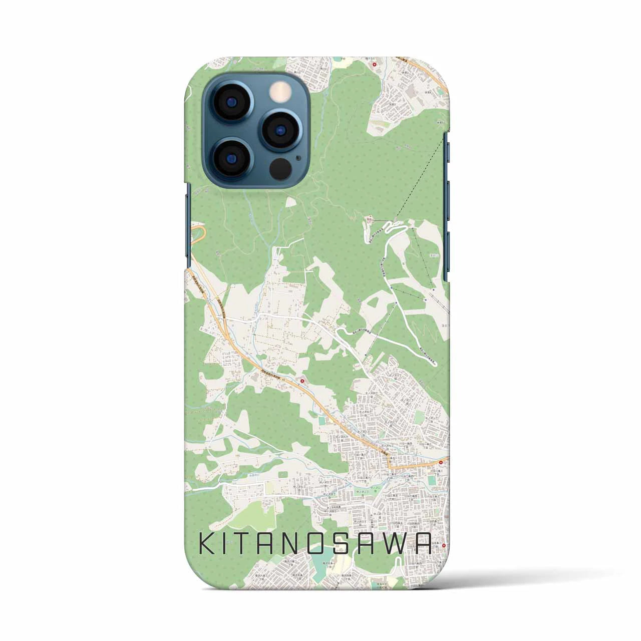 【北の沢（北海道）】地図柄iPhoneケース（バックカバータイプ）