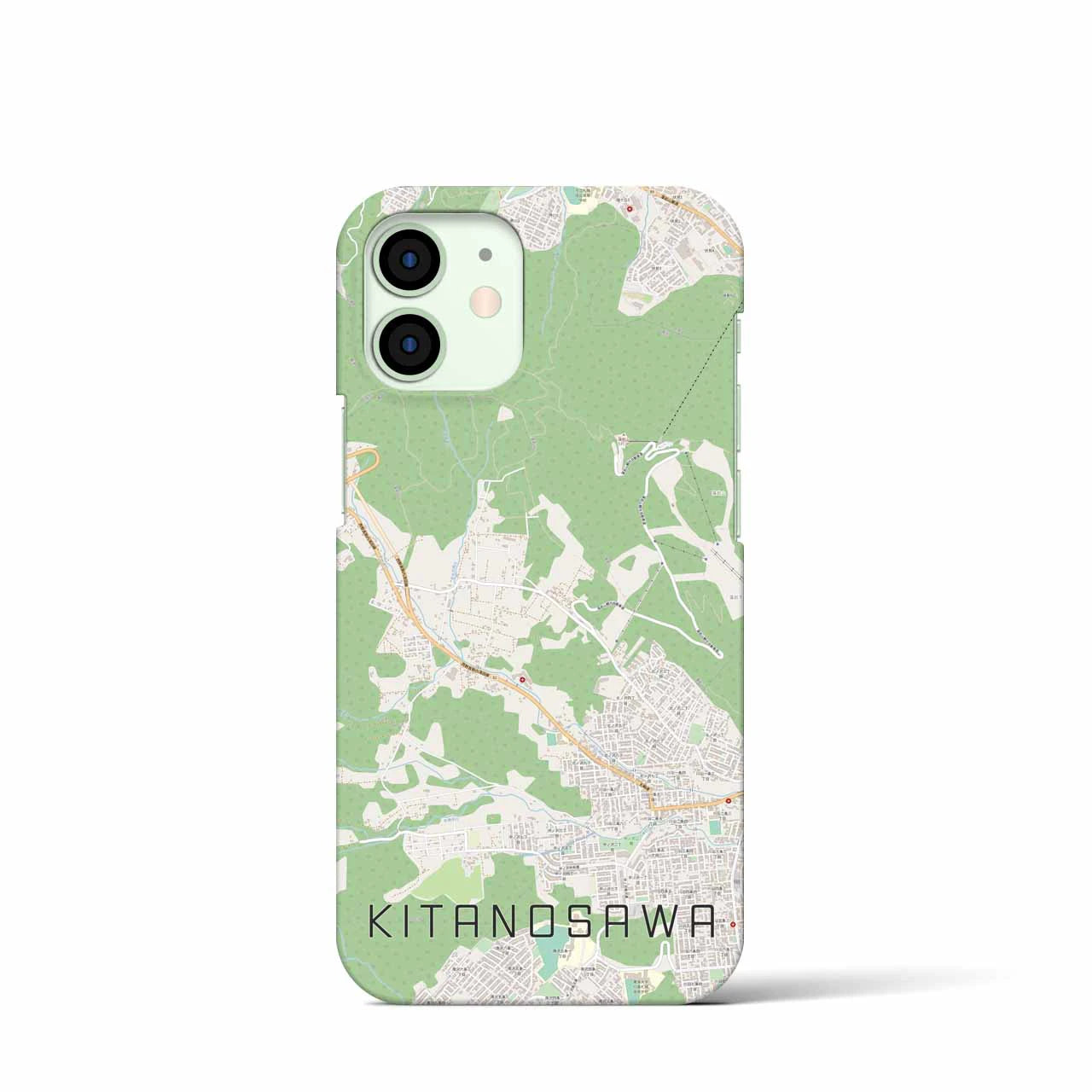 【北の沢（北海道）】地図柄iPhoneケース（バックカバータイプ）