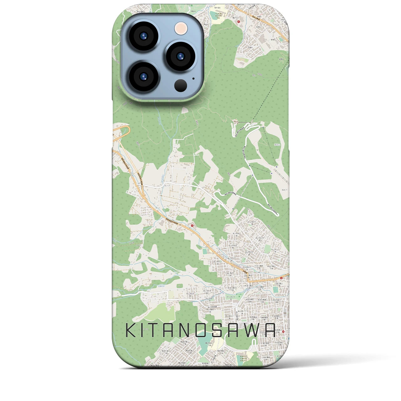 【北の沢（北海道）】地図柄iPhoneケース（バックカバータイプ）