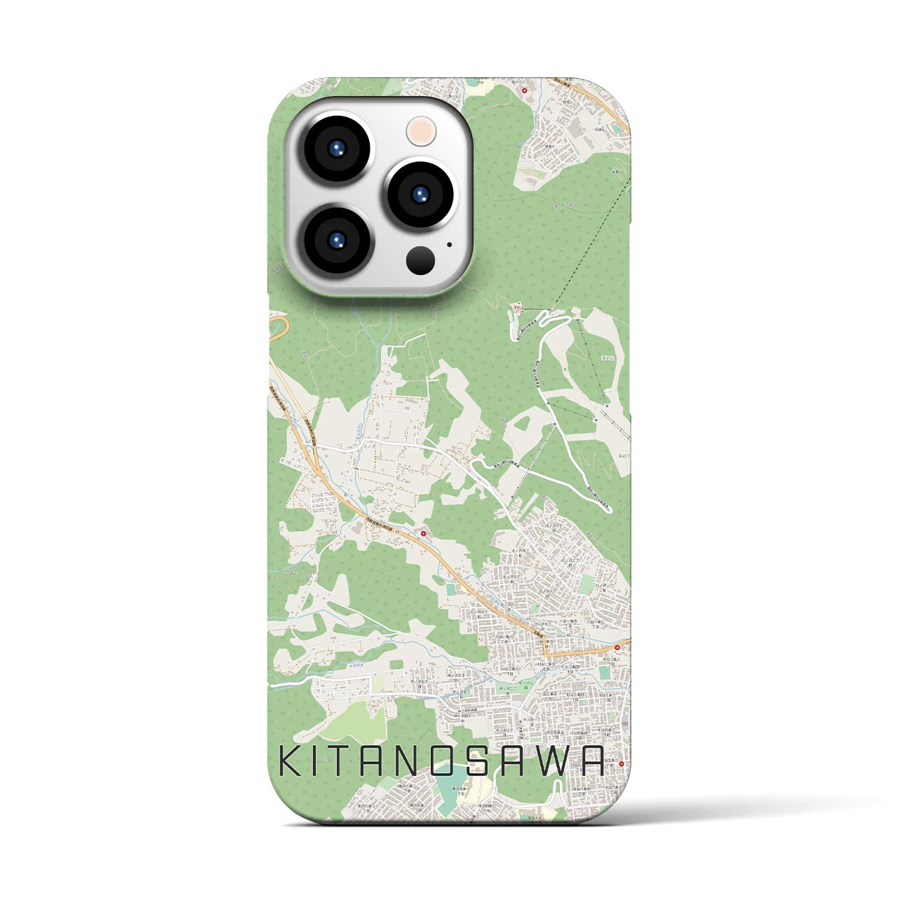 【北の沢（北海道）】地図柄iPhoneケース（バックカバータイプ）